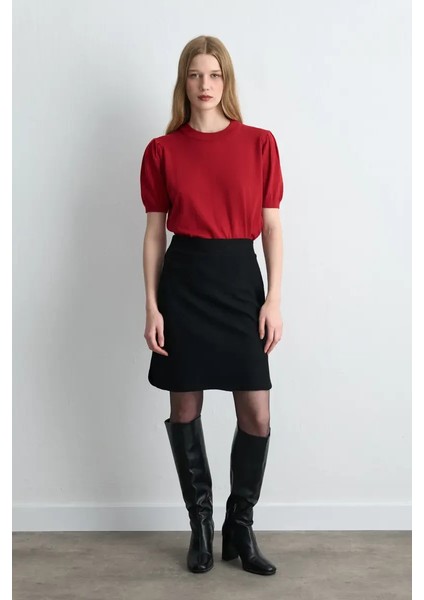 Mini Yün Etek - Siyah