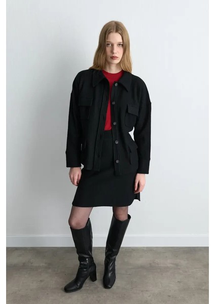 Mini Yün Etek - Siyah modelleri