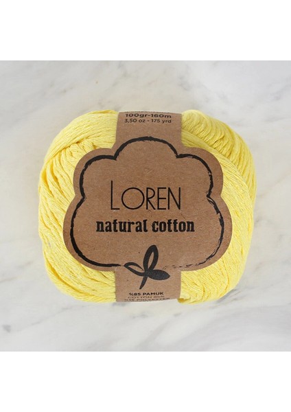Natural Cotton Pastel Sarı El Örgü İpi - R086 - 33915