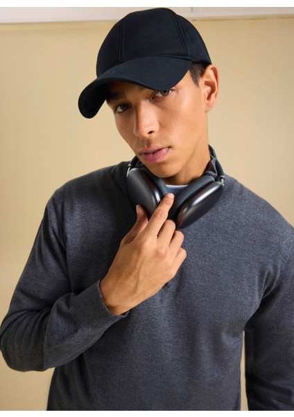 Dik Yaka Basic Düz Antrasit Erkek Kazak PBF5WM-KZK9537