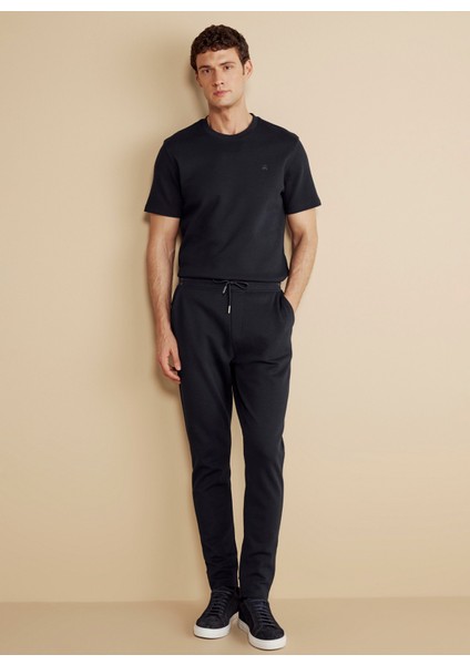 Lastikli Bel Standart Lacivert Erkek Eşofman Altı BBFW25MSP001