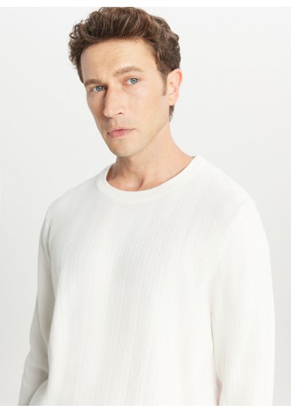 Bisiklet Yaka Standart Ekru Erkek Kazak ACE049261266_EKR fırsatları