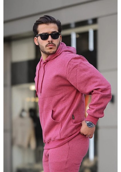 Erkek Rahat Oversize 3 Iplik Pamuklu Şardonlu Kanguru Cep Kapşonlu Sweatshirt fiyatları