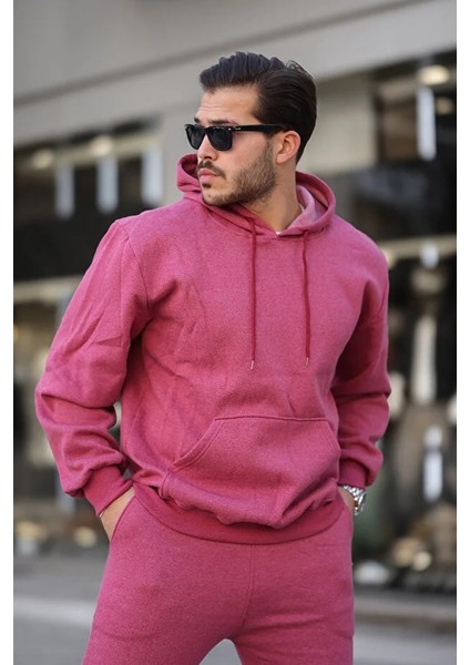 Erkek Rahat Oversize 3 Iplik Pamuklu Şardonlu Kanguru Cep Kapşonlu Sweatshirt modelleri
