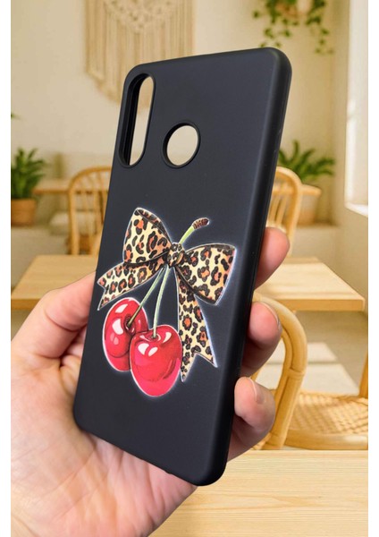 Huawei Y6 2019 Uyumlu Kiraz Leopar Fiyonk Desenli Silikon Darbe Emici Rubber Kılıf fırsatları