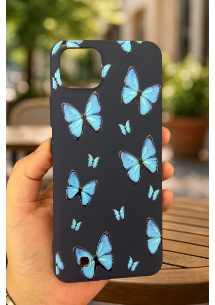 Realme C11 -Mavi Kelebek Desenli Silikon Darbe Emici Klasik Korumalı Rubber Kılıf fiyatları