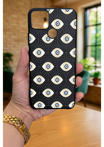 Realme C25 -Evıl Eye Desenli Silikon Darbe Emici Klasik Korumalı Rubber Kılıf fiyatları