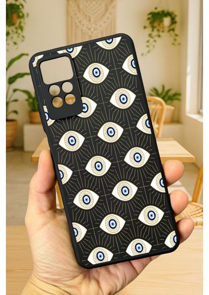 Redmi Note 11PRO/NOTE 12PRO4G Silikon Evıl Eye Desenli Darbe Emici Klasik Korumalı Rubber Kılıf