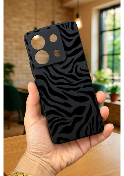 Redmi Note 13 Pro 5g Uyumlu Zebra Desenli Silikon Darbe Emici Klasik Korumalı Rubber Kılıf