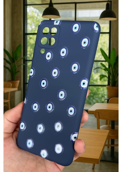 Samsung Galaxy A12 Uyumlu Nazar Boncuk Desenli Silikon Darbe Emici Klasik Korumalı Rubber Kılıf fırsatları