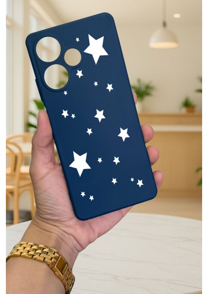 Infinix Hot 30 -Mini Yıldız Desenli Silikon Darbe Emici Klasik Korumalı Rubber Kılıf