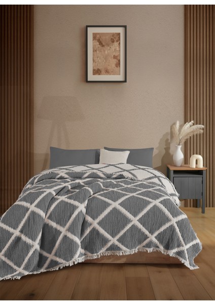 Çift Taraflı, Baklava Desenli, 5 Katlı, Dolgulu Müslin Battaniye, Yorgan, 220 x 240 cm