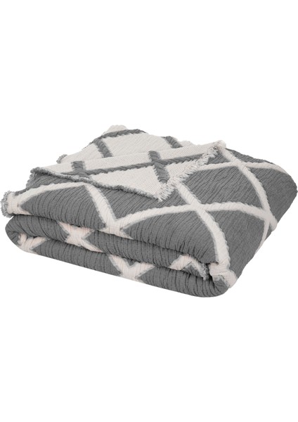 Çift Taraflı, Baklava Desenli, 5 Katlı, Dolgulu Müslin Battaniye, Yorgan, 220 x 240 cm fırsatları