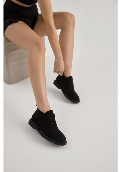 Bağcıklı Bilek Boy Klasik Termo Taban Bot - Siyah Süet - 39 fiyatları