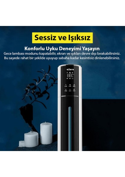 AquaPure 9L Akıllı Ultrasonik Hava Nemlendirici Buhar Makinesi Aromaterapi, Nem Ölçerli, Kumandalı