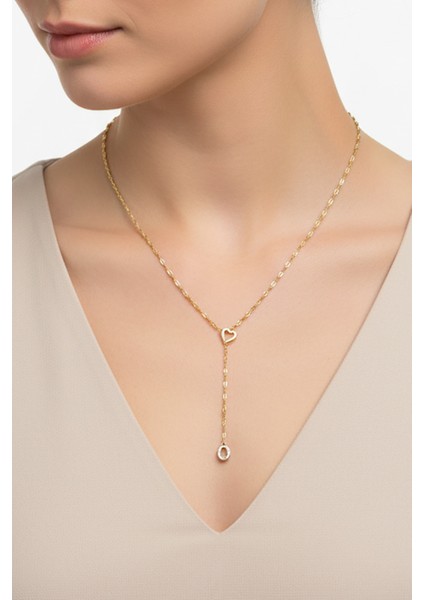 Ö Harfi 316L Paslanmaz Çelik Kolye Kalpli Dekolte Yeni Sezon Kişiye Özel Kolye Hediye Kutulu