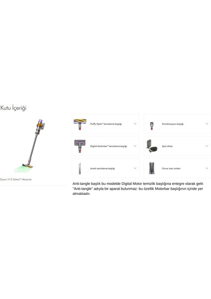 V15 Detect™ Absolute Kablosuz Süpürge