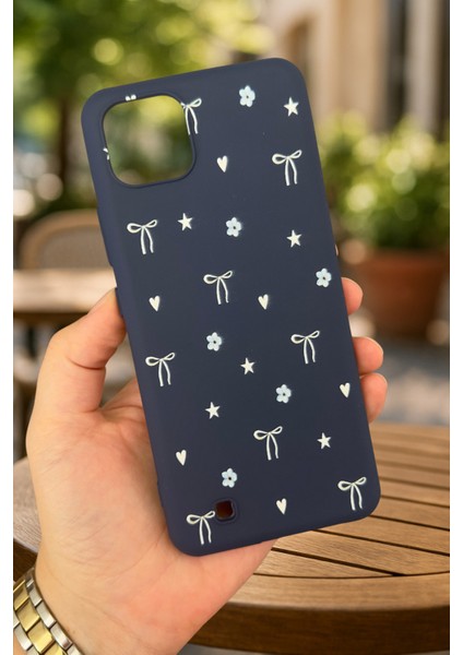 Realme C11 - Mini Fiyonk Desenli Silikon Darbe Emici Klasik Korumalı Rubber Kılıf