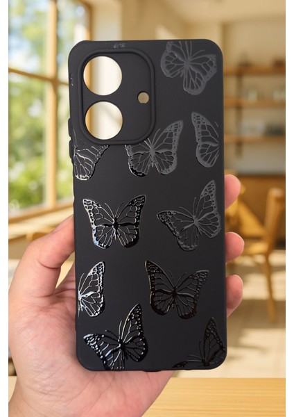 Realme Note 60 Uyumlu Siyah Kelebek Desenli Silikon Darbe Emici Klasik Korumalı Rubber Kılıf fiyatları
