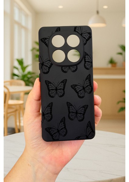 Redmi Note 14 Pro 5g Siyah Kelebek Desenli Silikon Darbe Emici Klasik Korumalı Rubber Kılıf fiyatları