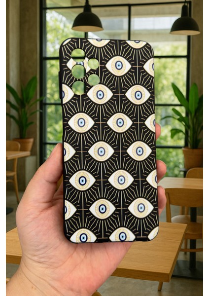 Samsung Galaxy A13 Uyumlu Evıl Eye Desenli Silikon Darbe Emici Klasik Korumalı Rubber Kılıf fiyatları