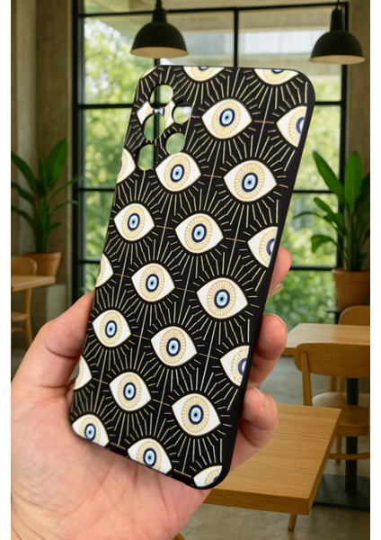 Samsung Galaxy A13 Uyumlu Evıl Eye Desenli Silikon Darbe Emici Klasik Korumalı Rubber Kılıf modelleri