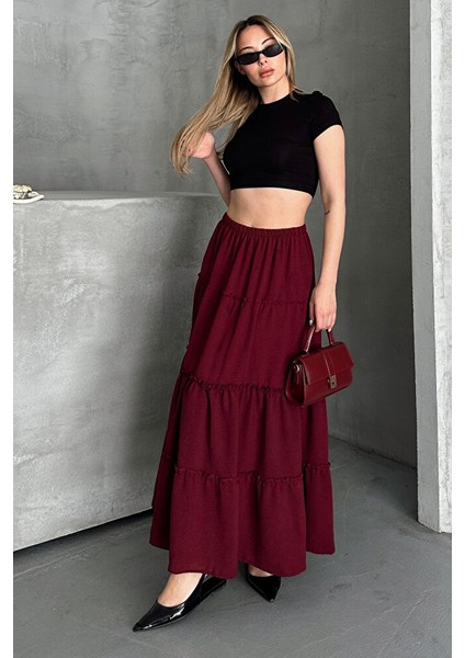 Basic Astarlı Pileli Kadın Uzun Etek Siyah fırsatları