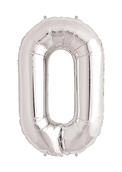 Gümüş Rengi Folyo Rakam Balon 1 Metre