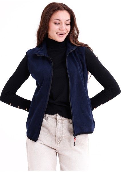 Kadın Slim Fit Tam Fermuarlı Polar Yelek modelleri