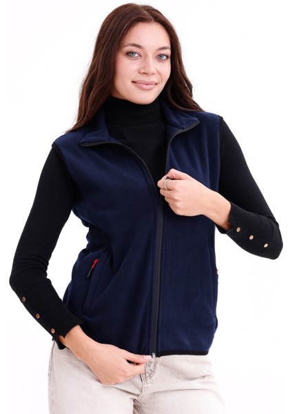 Kadın Slim Fit Tam Fermuarlı Polar Yelek indirimleri