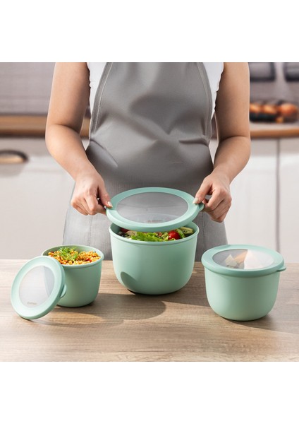 Lora 3'lü Saklama Kabı Haki