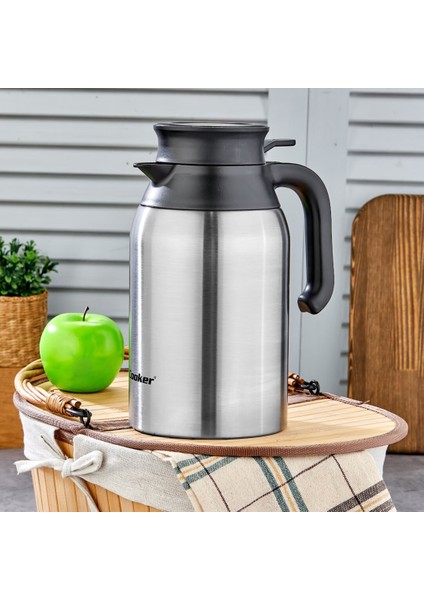 2lt 304 Çelik K Model Termos Inox Serisi12 Saat Sıcak - 24 Saat Soğukçift Contalı Kapak (5273)
