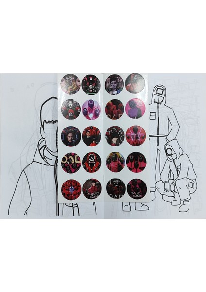 4 Adet Stickerli Boyama Kitabı (Süper Kahramanlar/örümcek Ad./squid Game/minecraft Figürlü) fırsatları