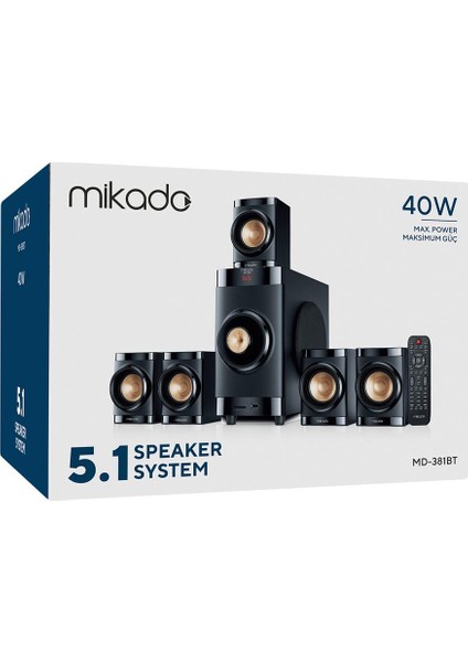 MD-381BT 40W Usb+Sd+Fm 5+1 Ses Sistemi