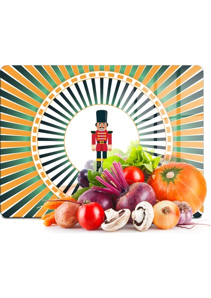 Cam Kesme Tahtası ve Sunumluk Christmas Fındıkkıran Desenli 20X30 cm