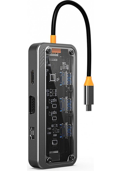 ZR663 Type-C 8 In 1 Multı Functıonal Hub Statıon