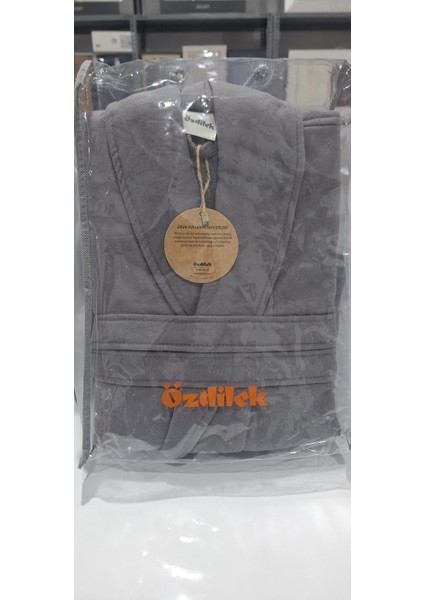 Seri Sonu Pvc Çantalı Tekli Bornoz %100 Pamuk L Beden Antrasit