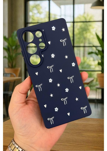 Samsung Galaxy S25 Ultra - Mini Fiyonk Desenli Silikon Darbe Emici Klasik Korumalı Rubber Kılıf