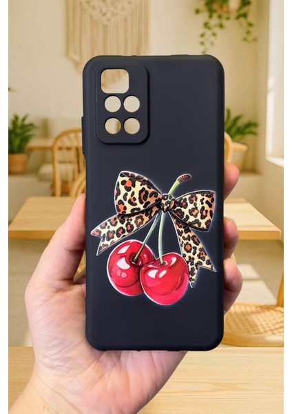 Xiaomi Redmi 10 2022 Uyumlu Kiraz Leopar Fiyonk Desenli Silikon Darbe Emici Rubber Kılıf fiyatları