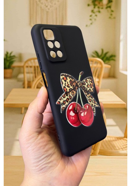 Xiaomi Redmi 10 2022 Uyumlu Kiraz Leopar Fiyonk Desenli Silikon Darbe Emici Rubber Kılıf fırsatları