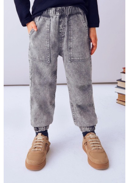 Erkek Çocuk 4-9 Yaş Denim Jogger Pantolon Gri fiyatları