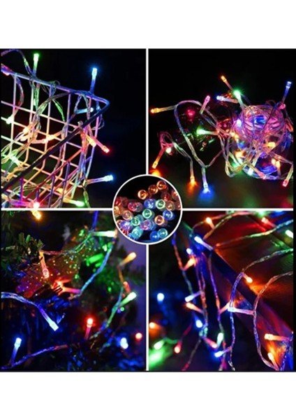 10 Metre Rgb 100 Ledli Fişli 8 Fonksiyonlu Yılbaşı Ağacı Işığı Organizasyon LED Işık Eklenebilir
