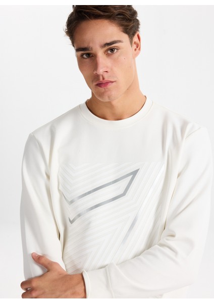 Gmg Fırenze Bisiklet Yaka Ekru Erkek Sweatshırt GU25MFW08031