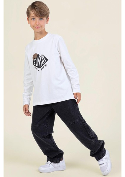 Mojo Erkek Çocuk 4-9 Yaş Bol Kesim Denim Pantolon Siyah