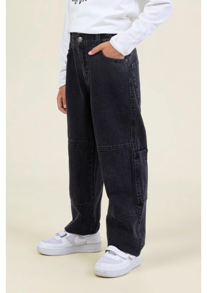 Mojo Erkek Çocuk 4-9 Yaş Bol Kesim Denim Pantolon Siyah fiyatları