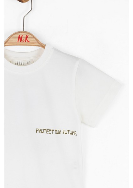 01-04 Yaş Erkek Bebek Krem Yeşil Safari Üçlü Takım - Ekru/yeşil