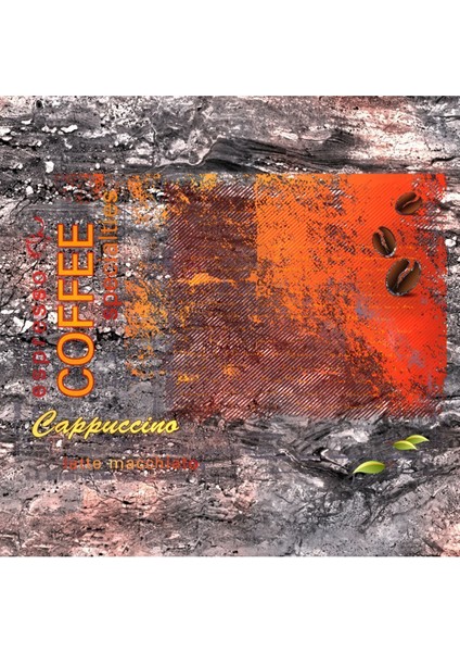 Cafe Coffee Yazılı Desenli Isı ve Ses Yalıtımlı Sağlıklı Tekstil Duvar Kağıdı