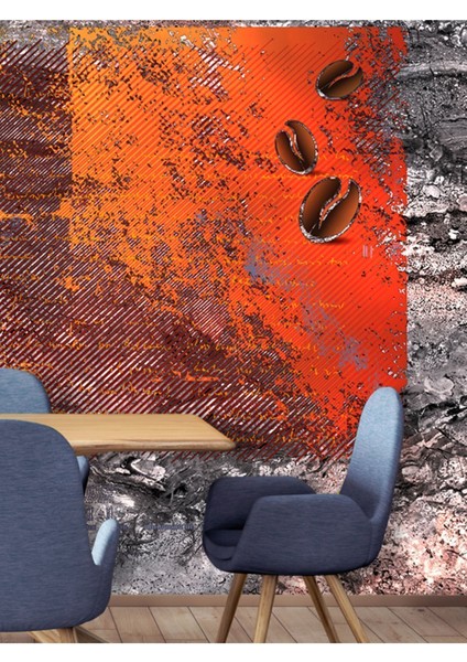 Cafe Coffee Yazılı Desenli Isı ve Ses Yalıtımlı Sağlıklı Tekstil Duvar Kağıdı fiyatları