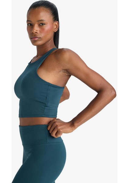 Bisiklet Yaka Pedli İç Göstermez Esnek Kumaş Uzun Sporcu Sütyeni F4944AX25AU modelleri