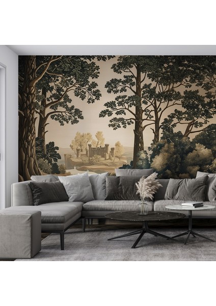 Doğa Temalı Kale Manzaralı Duvar Kağıdı Isı ve Ses Yalıtımlı fiyatları